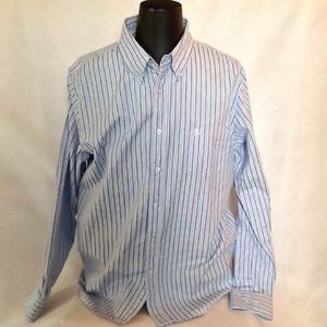 Campus Crew Striped Shirt Blue Button-Down Sz XL
